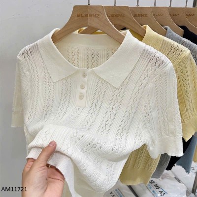 AM11721  ÁO POLO DỆT KIM NỮ
