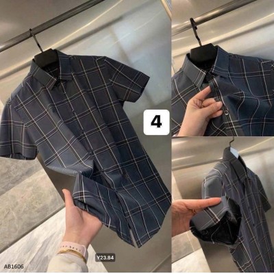 AB1606 ÁO SƠ MI NAM CỘC TAY IN BLUE