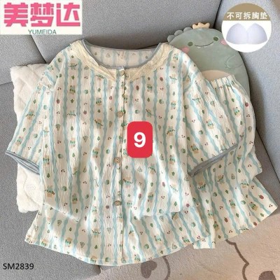 SM2839 SET PIZAMA ĐÙI HOA