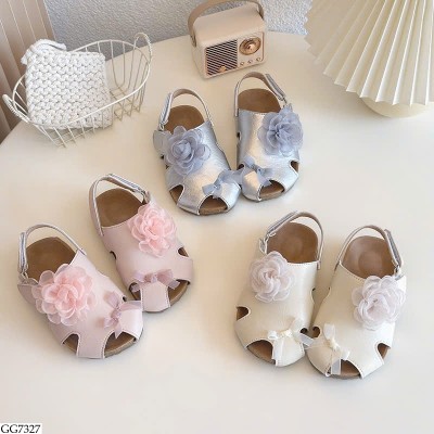 GG7327 DÉP SANDAL CÔNG CHÚA ĐÍNH HOA BG