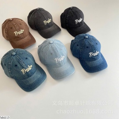 M4113 MŨ LƯỠI TRAI DENIM CHỮ CHO BÉ