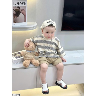 ST5594 SET ÁO PHÔNG KẺ MIX SHORT MUZIYOUYOU BT