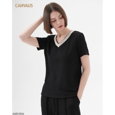AM11816 ÁO CỔ V CANVAUS
