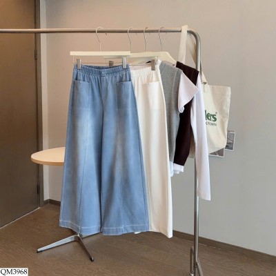 QM3968 QUẦN DENIM ỐNG RỘNG CẠP CAO