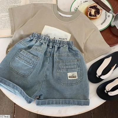 ST5641 SET ÁO PHÔNG NGÔI NHÀ MIX SHORT JEAN BT