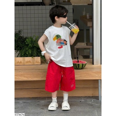 ST5676 SET ÁO BA LỖ MIX SHORT IN CHỮ TAIRU BT