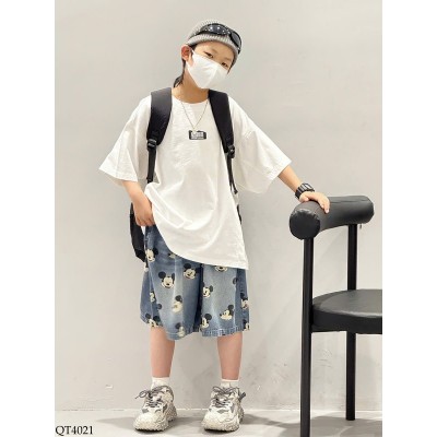 QT4021 GIÁ MỚI - QUẦN SHORT JEAN LỬNG MICKEY CHO BT 