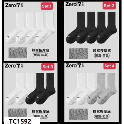 TC1592 SET 4 ĐÔI TẤT THỂ THAO NAM ZEROIN