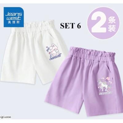 QG4006  SET 2 QUẦN SHORT CẠP CHUN BÉ GÁI