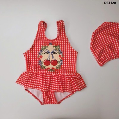 DB1120 ĐỒ BƠI CHERRY KẺ DỄ THƯƠNG CHO BÉ