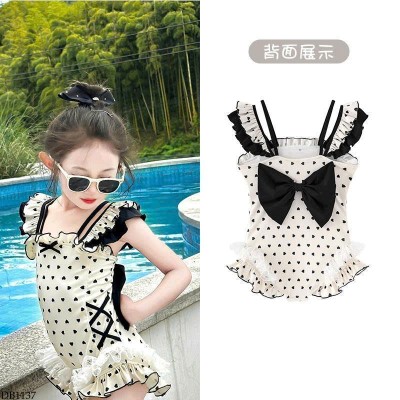 DB1137 ĐỒ BƠI CHẤM BI KÈM MŨ CHO BÉ GÁI