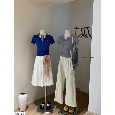 AM12751 ÁO LEN THÊU NGỰA NHÀ W.G.W.E