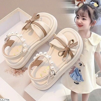 GG7706 DÉP SANDAL NƠ CHO BÉ GÁI