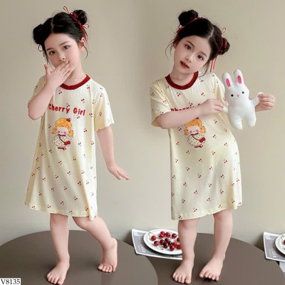 V8135 VÁY NGỦ CHERRY GIRL CHO BÉ