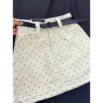 VM2884 CHÂN VÁY JEAN CHẤM BI NỮ