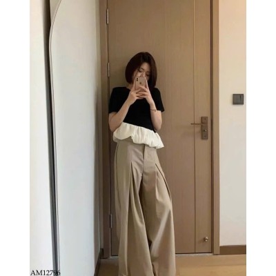 AM12796 ÁO CỔ TRÒN VIỀN BÈO CHO NỮ
