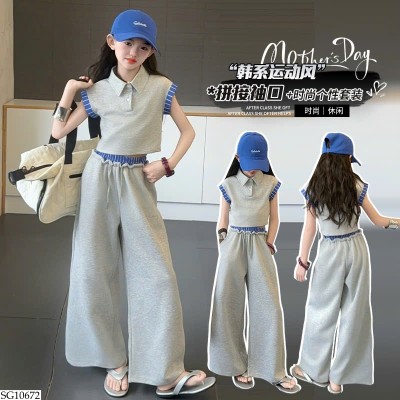 SG10672 SET ÁO POLO MIX QUẦN ỐNG RỘNG BG