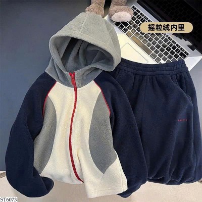 ST6073  BỘ NỈ KHÓA CHO BÉ TRAI