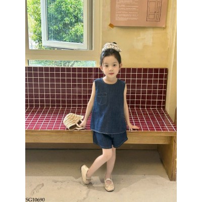 SG10690 BỘ SÁT NÁCH DENIM CHO BÉ GÁI