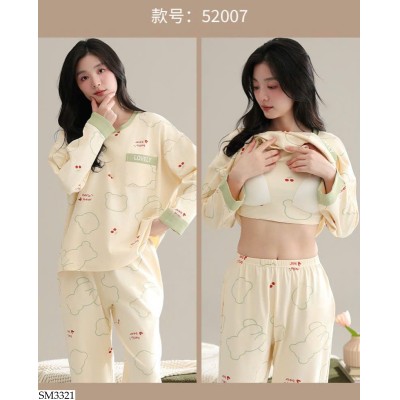SM3321 BỘ NGỦ DÀI TAY KÈM ĐỆM NGỰC