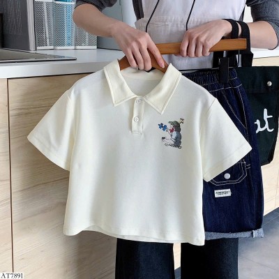 AT7891 ÁO POLO HỌA TIẾT HÃNG MUYEKIDS
