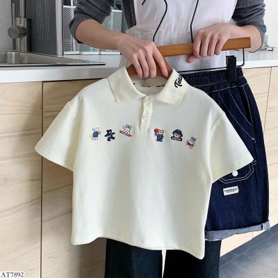 AT7892 ÁO POLO HỌA TIẾT HÃNG MUYEKIDS