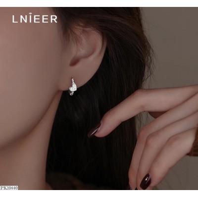 PK10440 HOA TAI BẠC TRÁI TIM LNIEER