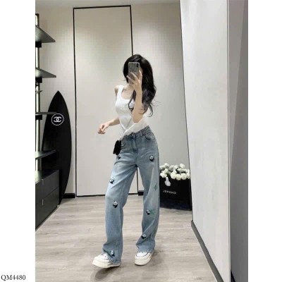 QM4480 QUẦN JEAN SUÔNG GẤU TRÚC