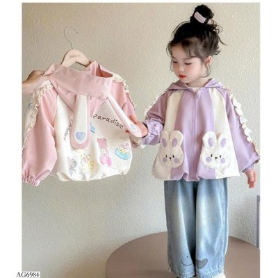 AG6984 ÁO KHOÁC THỎ BÉ GÁI