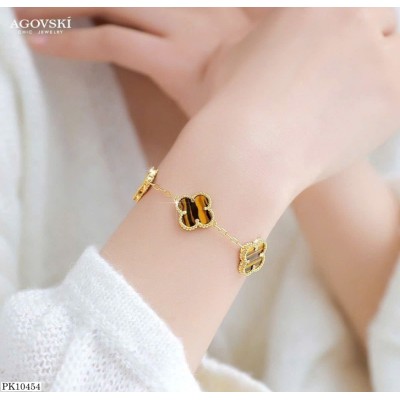 PK10454  VÒNG TAY MAY MẮN VÂN ĐÁ HỔ PHÁCH