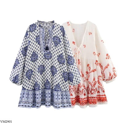 VM2901 VÁY ĐẦM BABYDOLL HỌA TIẾT
