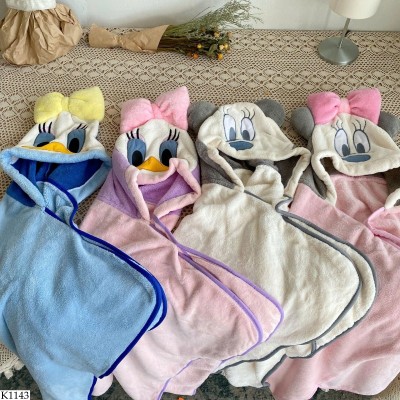 K1143 KHĂN TẮM TRÙM ĐẦU CUTE CHO BÉ