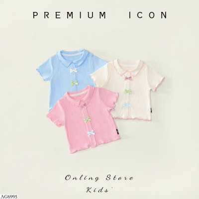 AG6995 ÁO POLO VIỀN BÈO ĐÍNH NƠ PREMIUM