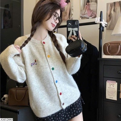 AM12880 ÁO CARDIGAN LEN CÚC MÀU CHO NỮ