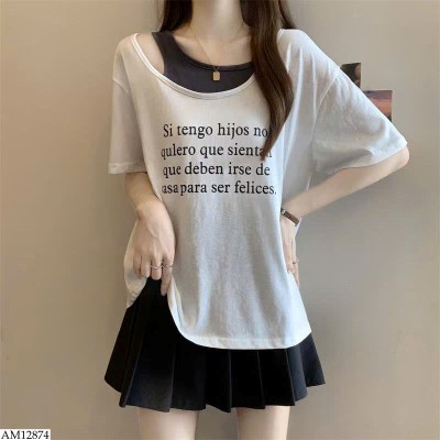 AM12874 ÁO CHỮ HỞ VAI NỮ