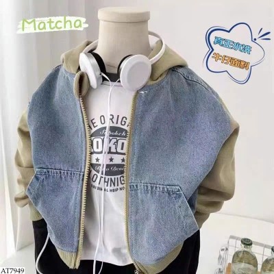 AT7949 ÁO KHOÁC DENIM PHỐI TAY BT