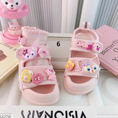 GG7745 DÉP SANDAL HOẠT HÌNH TONE HỒNG BG