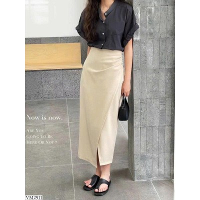 VM2911 CHÂN VÁY ANNA NHÚN HÔNG XẺ TRƯỚC