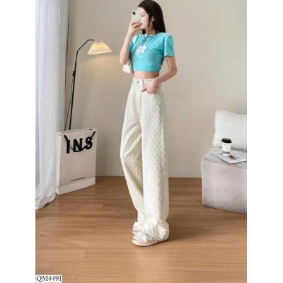 QM4491 QUẦN JEAN TRẮNG HỌA TIẾT