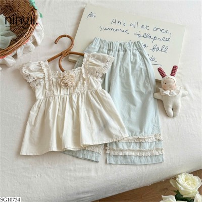 SG10734 SET ÁO HOA MIX QUẦN ỐNG RỘNG NINGLI