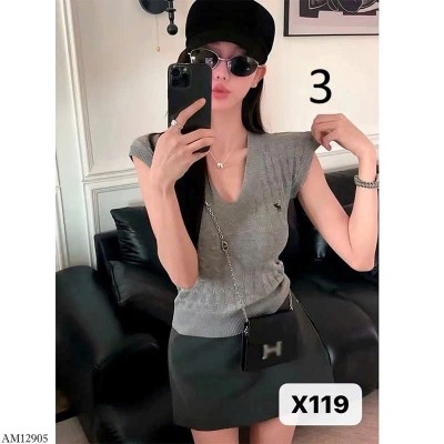 AM12905 ÁO LEN SÁT NÁCH CỔ V