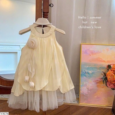V8176 VÁY CỔ YẾM DÁNG DÀI