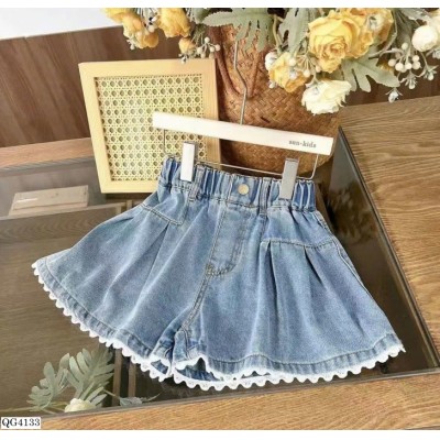 QG4133  QUẦN SHORT VIỀN REN BÉ GÁI