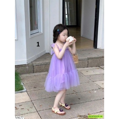 V8177 VÁY VOAN TUTU 2 DÂY TRƠN MÀU