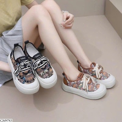 GM9783 GIÀY BÁNH MÌ HOẠ TIẾT HOẠT HÌNH 