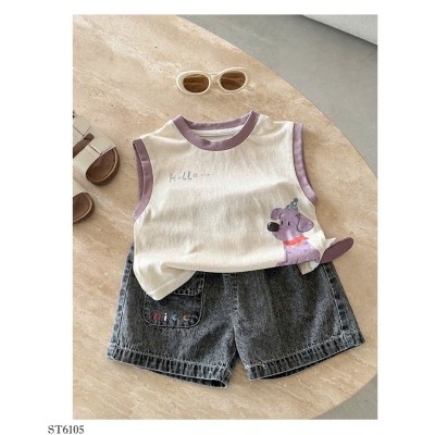 ST6105 SÉT ÁO KHỦNG LONG MIX SHORT JEANS