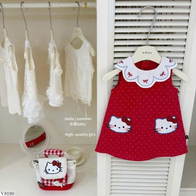 V8180 VÁY HELLO KITTY CHẤM BI