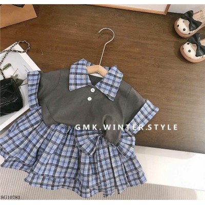 SG10783  SET ÁO POLO + CHÂN VÁY KẺ BÉ GÁI