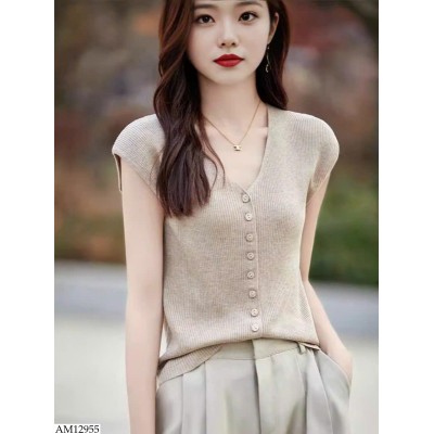 AM12955 ÁO TAY HẾN CỔ V CHO NỮ 