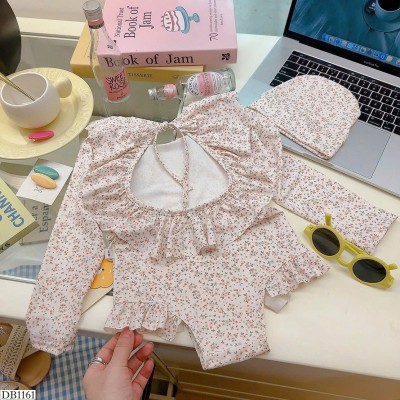 DB1161  BỘ BƠI DÀI TAY KÈM MŨ